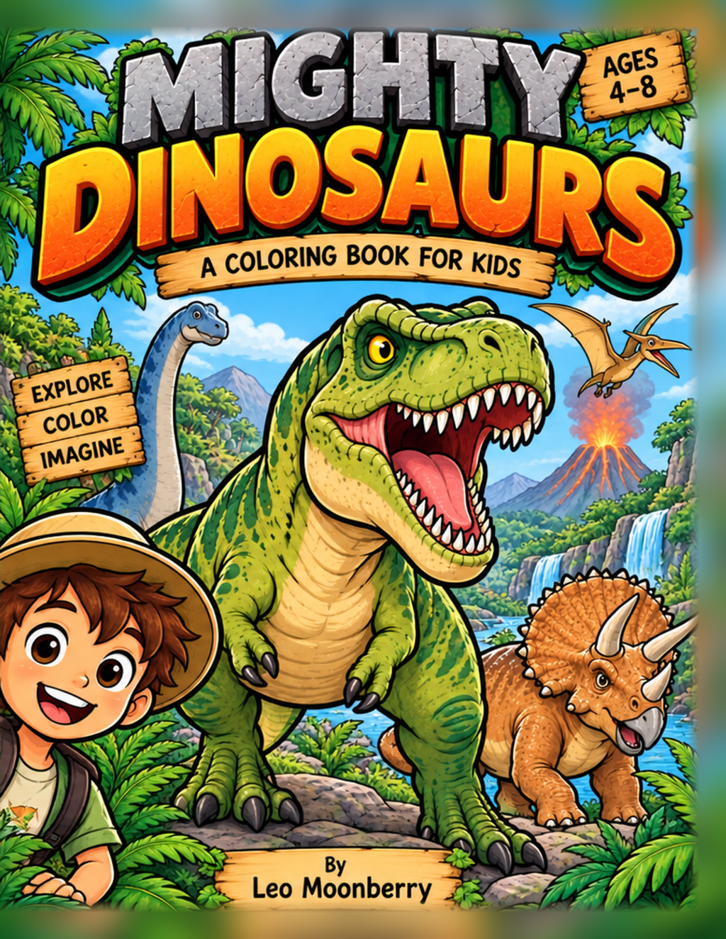 Mighty Dinosaurs front cover by Leo Moonberry