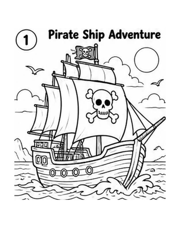 Pirate Ship Adventure interior coloring page