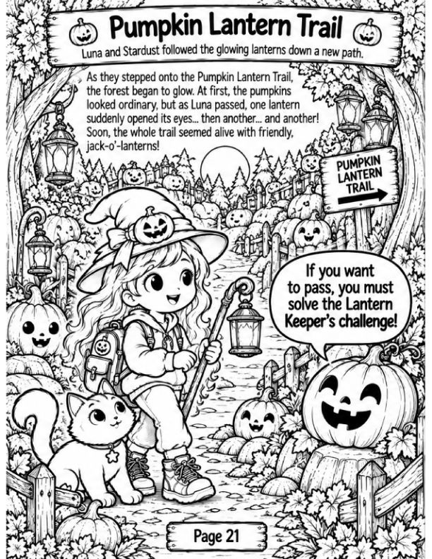 Actual interior sample: Pumpkin Lantern Trail