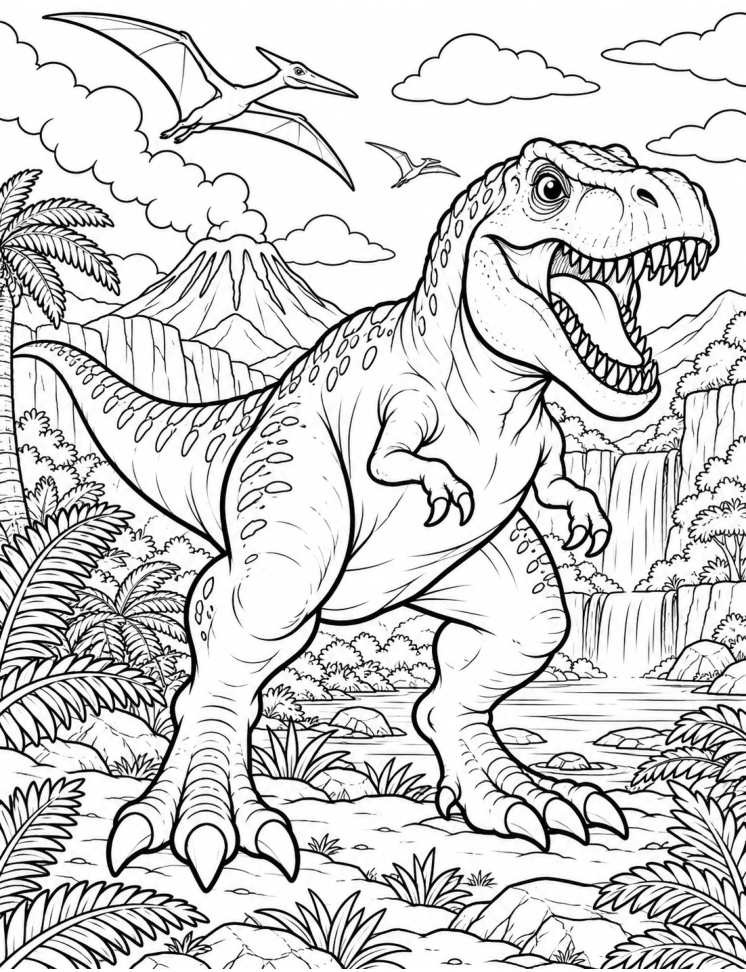 Actual interior sample: roaring dinosaur