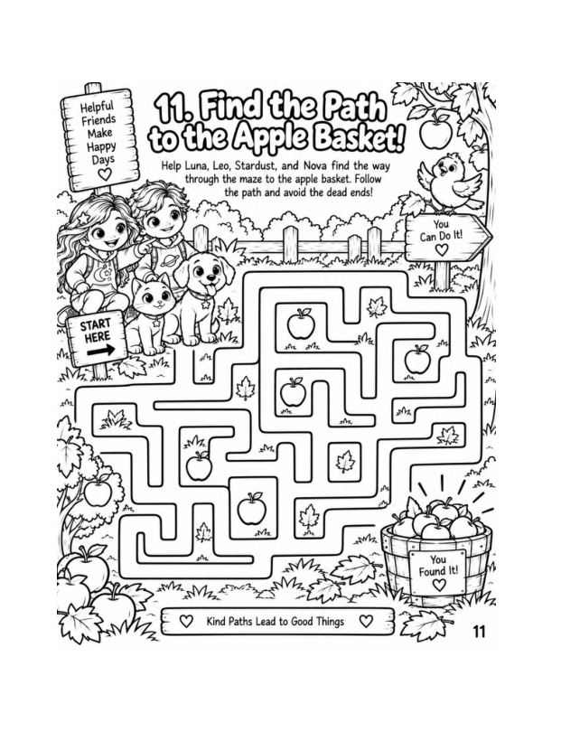 Thanksgiving activity preview: Find the Path to the Apple Basket maze