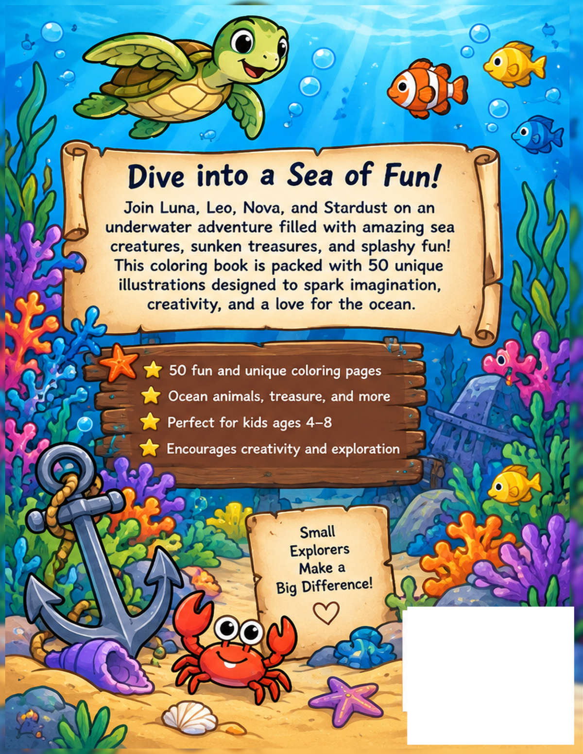 Under the Sea Adventures back cover