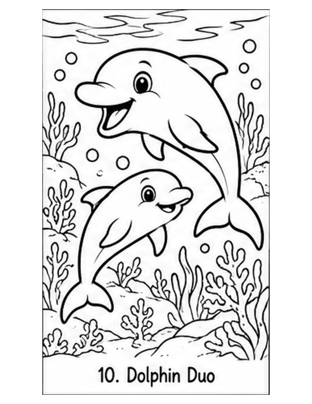 Interior coloring preview: Dolphin Duo